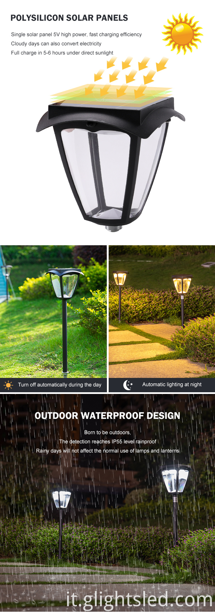 Prodotti principali Yard Tree Flower Lawn Outdoor impermeabile ip55 Garden 1.5W Solar LED Spike Light